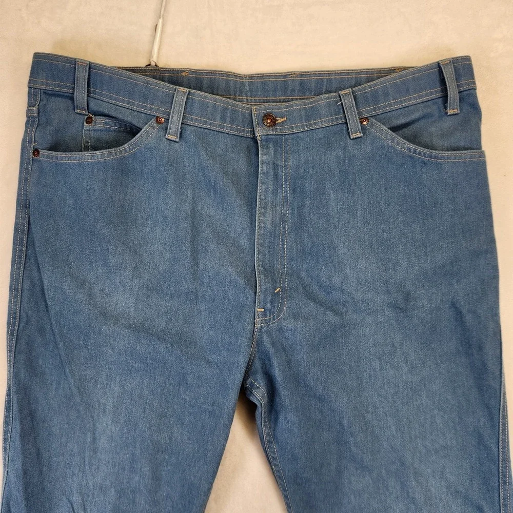 Vtg Levi's Action Jeans 44x30 Made in‎ USA Light Wash Denim Western Work 80s 90s